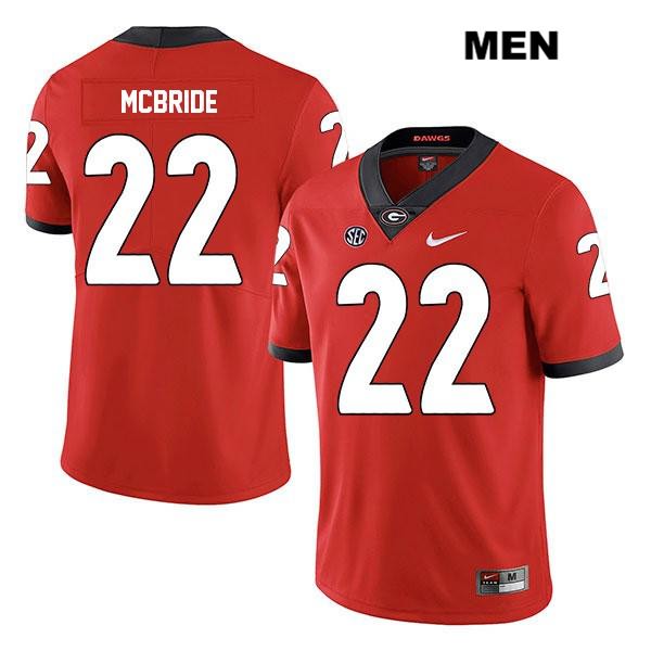 Georgia Bulldogs Men's Nate McBride #22 NCAA Legend Authentic Red Nike Stitched College Football Jersey PPV0156CA